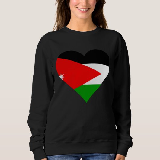 Jordan Flag Heart Jordan Gifts Love Jordan Sweatshirt (Vorderseite)