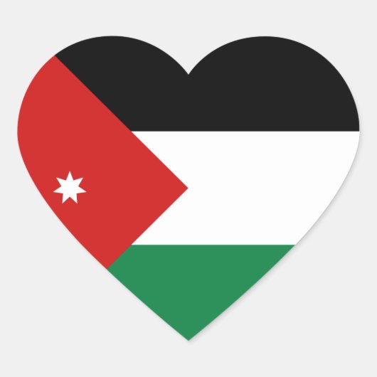 Jordan Flag Heart Sticker (Vorderseite)