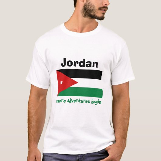 Jordan Flag + Karte + Text-T - Shirt (Vorderseite)