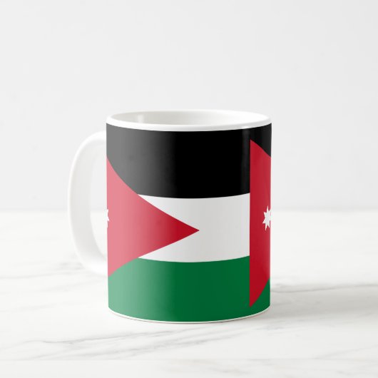 Jordan Flag Keramik Tasse (Vorderseite Links)