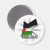 Jordan Flag Map 2.0 Magnet (Vorderseite/Rückseite)