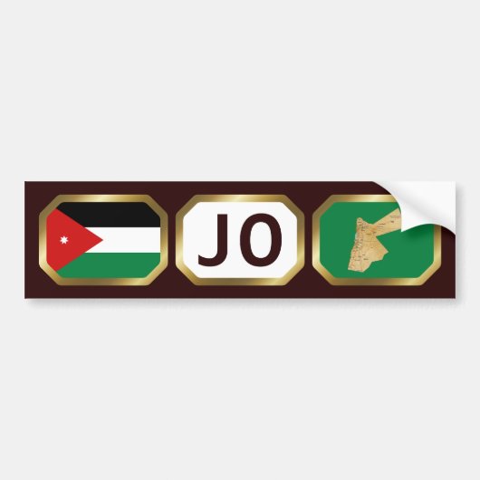 Jordan Flag Map Map Code Autoaufkleber (Vorne)