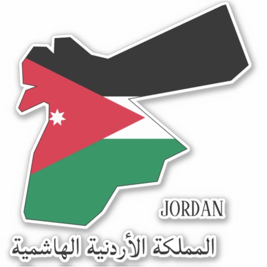 Jordan Flag Map Patriotic Aufkleber (Vorderseite)