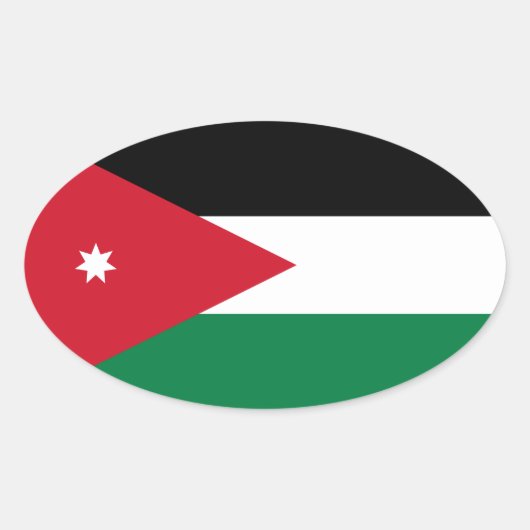 Jordan Flag Oval Sticker (Vorderseite)