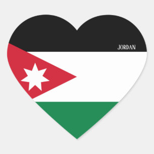 Jordan Flag Splendid Patriotic Herz-Aufkleber
