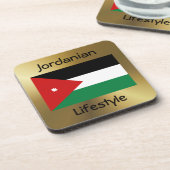 Jordan-Flag+Text-Untersetzer Getränkeuntersetzer (Linke Seite)
