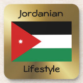 Jordan-Flag+Text-Untersetzer Getränkeuntersetzer (Vorderseite)