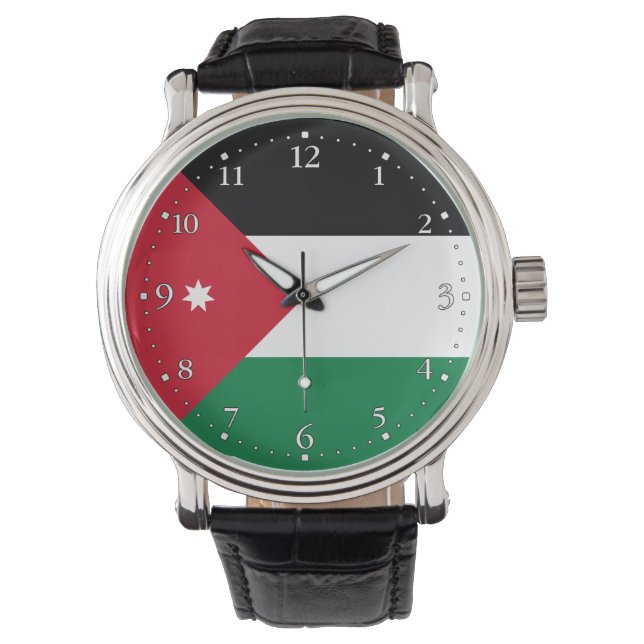 Jordan-Flagge Armbanduhr (Vorderseite)