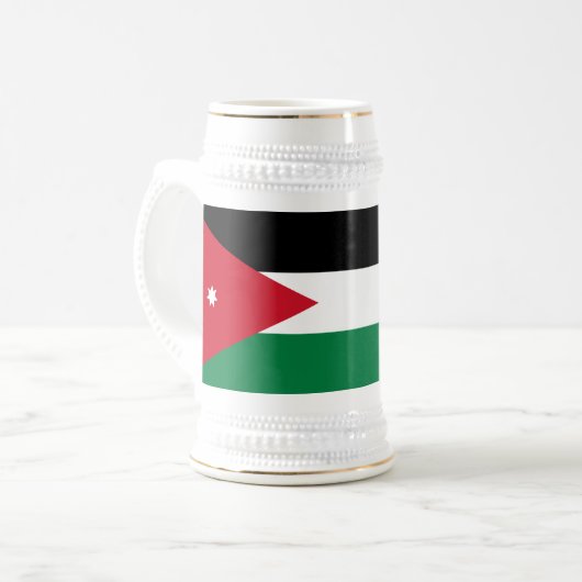 Jordan-Flagge Bierglas (Vorderseite Links)