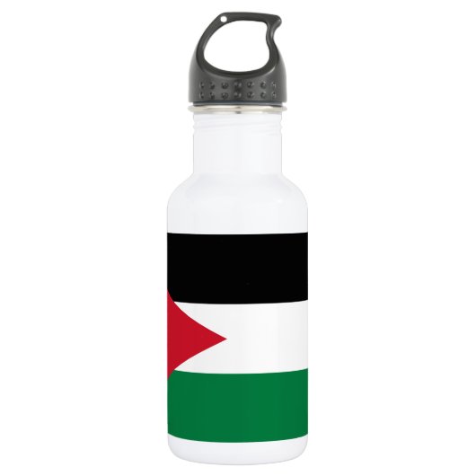 Jordan-Flagge Edelstahlflasche (Vorderseite)