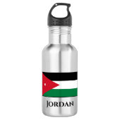 Jordan-Flagge Edelstahlflasche (Vorderseite)