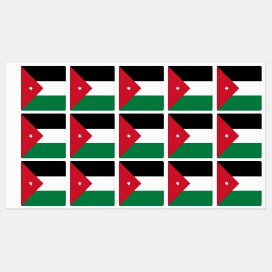 Jordan-Flagge Etiketten (Blatt)