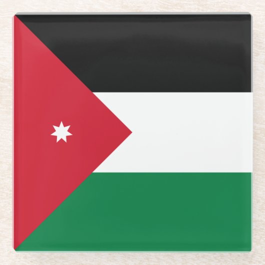 Jordan-Flagge Glasuntersetzer (Vorderseite)