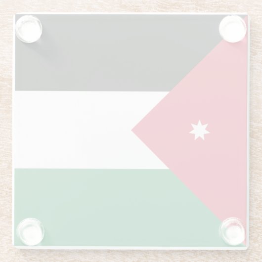 Jordan-Flagge Glasuntersetzer (Rückseite)