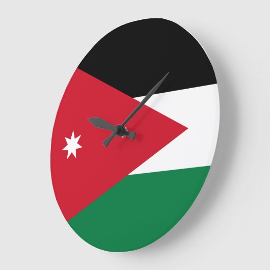 Jordan-Flagge Große Wanduhr (Winkel)