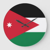 Jordan-Flagge Große Wanduhr (Vorderseite)
