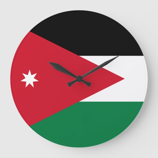 Jordan-Flagge Große Wanduhr (Vorderseite)
