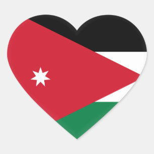 Jordan-Flagge Herz-Aufkleber