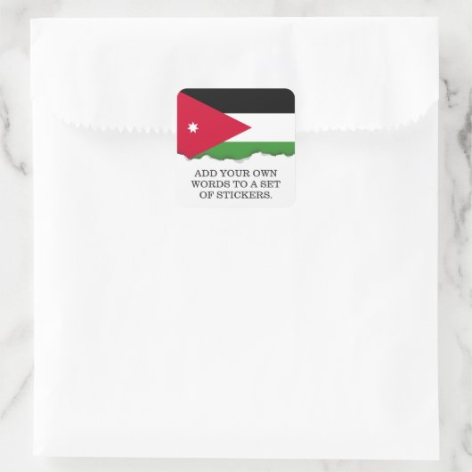 Jordan-Flagge Quadratischer Aufkleber (Tasche)