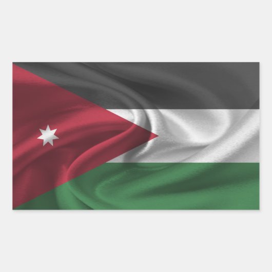 Jordan-Flagge Rechteckiger Aufkleber (Vorderseite)