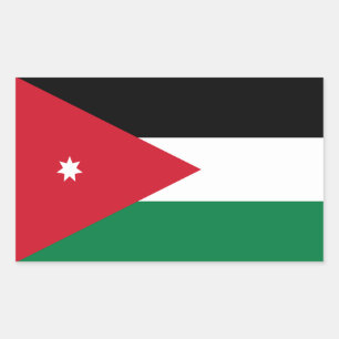 Jordan-Flagge Rechteckiger Aufkleber