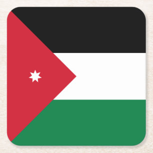 Jordan-Flagge Rechteckiger Pappuntersetzer