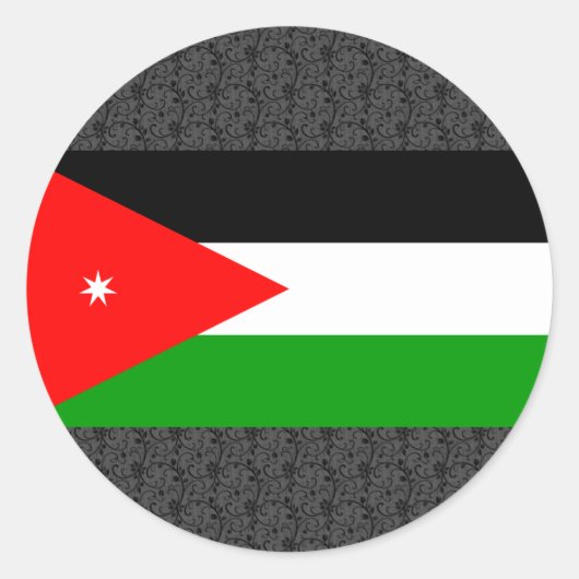 Jordan-Flagge Runder Aufkleber (Vorderseite)