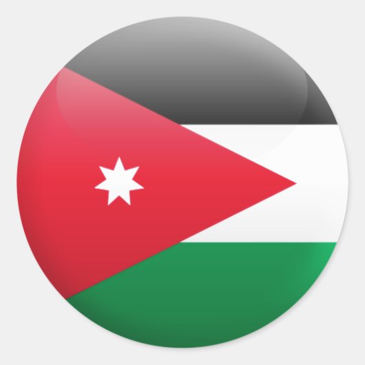 Jordan-Flagge Runder Aufkleber (Vorderseite)