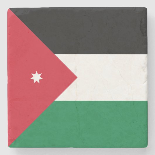 Jordan-Flagge Steinuntersetzer (Vorderseite)
