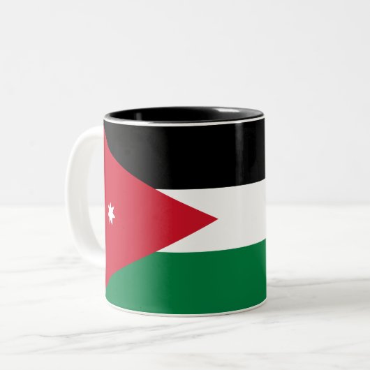 Jordan-Flagge Zweifarbige Tasse (Vorderseite Links)