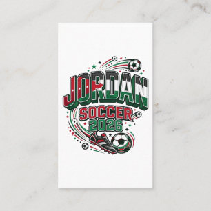 Jordan Fußball 2026 Fußball Bold Land Typografie  Visitenkarte