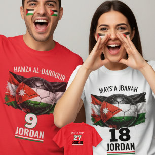 Jordan Fußball-Nationalflagge-Erbe Fußball T-Shirt