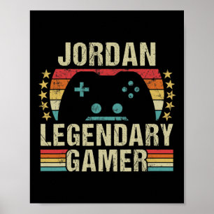 Jordan Gamer Retro-Gaming Vintage-Game Personalisi Poster