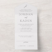 Jordan Gray Elegant Wedding All In One Einladung (Innen Boden)