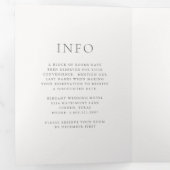 Jordan Grey Script Monogram Elegant Wedding Dreifach Gefaltete Einladung (Innen Erste Seite)