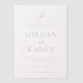 Jordan Grey Script Monogram Elegant Wedding Pergament Einladungen (Vorderseite)