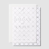 Jordan Grey Script Monogram Elegant Wedding Pergament Einladungen (Versetzt (Einladung))