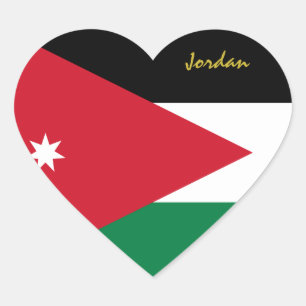 Jordan Heart Sticker, Patriotische jordanische Fla Herz-Aufkleber