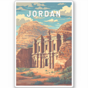 Jordan Illustration Reise Kunst Vintage Aufkleber