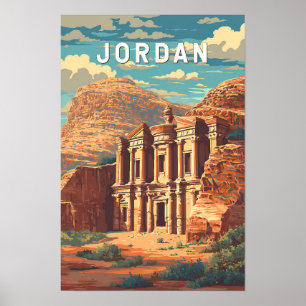 Jordan Illustration Reise Kunst Vintage Poster