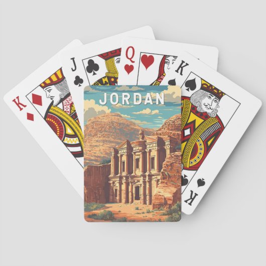 Jordan Illustration Travel Art Vintage Spielkarten (Rückseite)