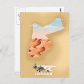 Jordan illustrierte Karte Reiseplakat (Vorne/Hinten)