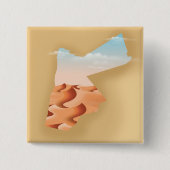 Jordan illustrierte Karte Reiseplakat Button (Vorderseite)