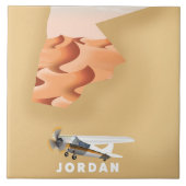 Jordan illustrierte Karte Reiseplakat Fliese (Vorderseite)