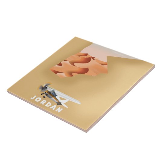 Jordan illustrierte Karte Reiseplakat Fliese (Seite)