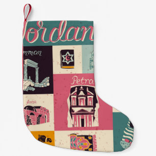 Jordan Kultur Retro illustrierte Symbole Kleiner Weihnachtsstrumpf