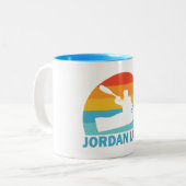 Jordan Lake North Carolina Kayak Zweifarbige Tasse (Vorderseite Links)