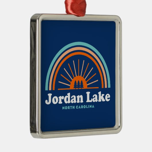 Jordan Lake North Carolina Rainbow Ornament Aus Metall (Rechts)