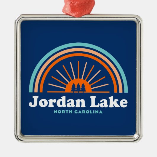 Jordan Lake North Carolina Rainbow Ornament Aus Metall (Vorne)