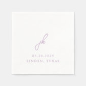 Jordan Lilac Elegant Wedding Serviette (Vorderseite)